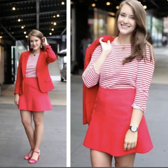 J Crew Hot Pink Flare A Line Skirt - Picture 2 of 5